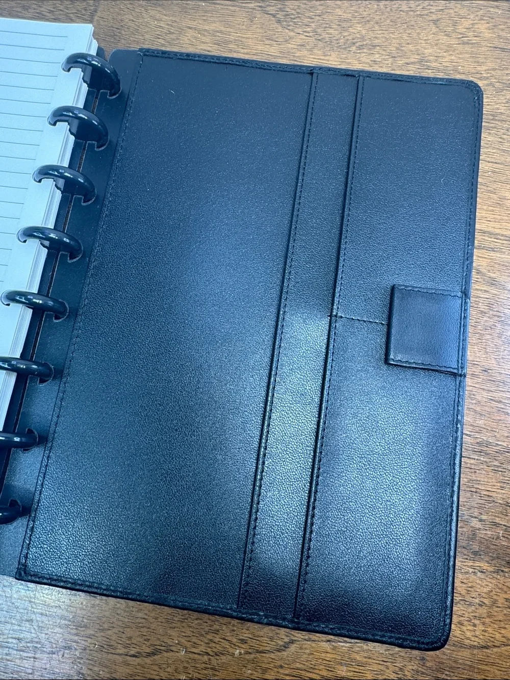Levenger Circa Junior Black Leather Disc-Bound Planner Binder Cover Monogrammed